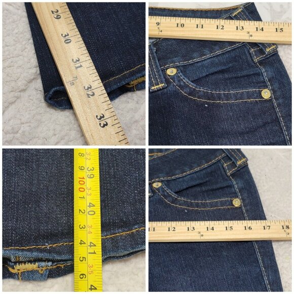 True Religion Womens Blue Denim Joey Jeans Flared Leg Low Rise Size 28 - Picture 9 of 11